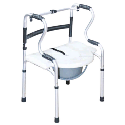 ARREX VP100 COMMODE CHAIR: FOLDABLE, TOILET SAFETY RAILINGS, ATTACHED POT, MULTI-FUNCTIONAL, SAFE AND COMFORTABLE
