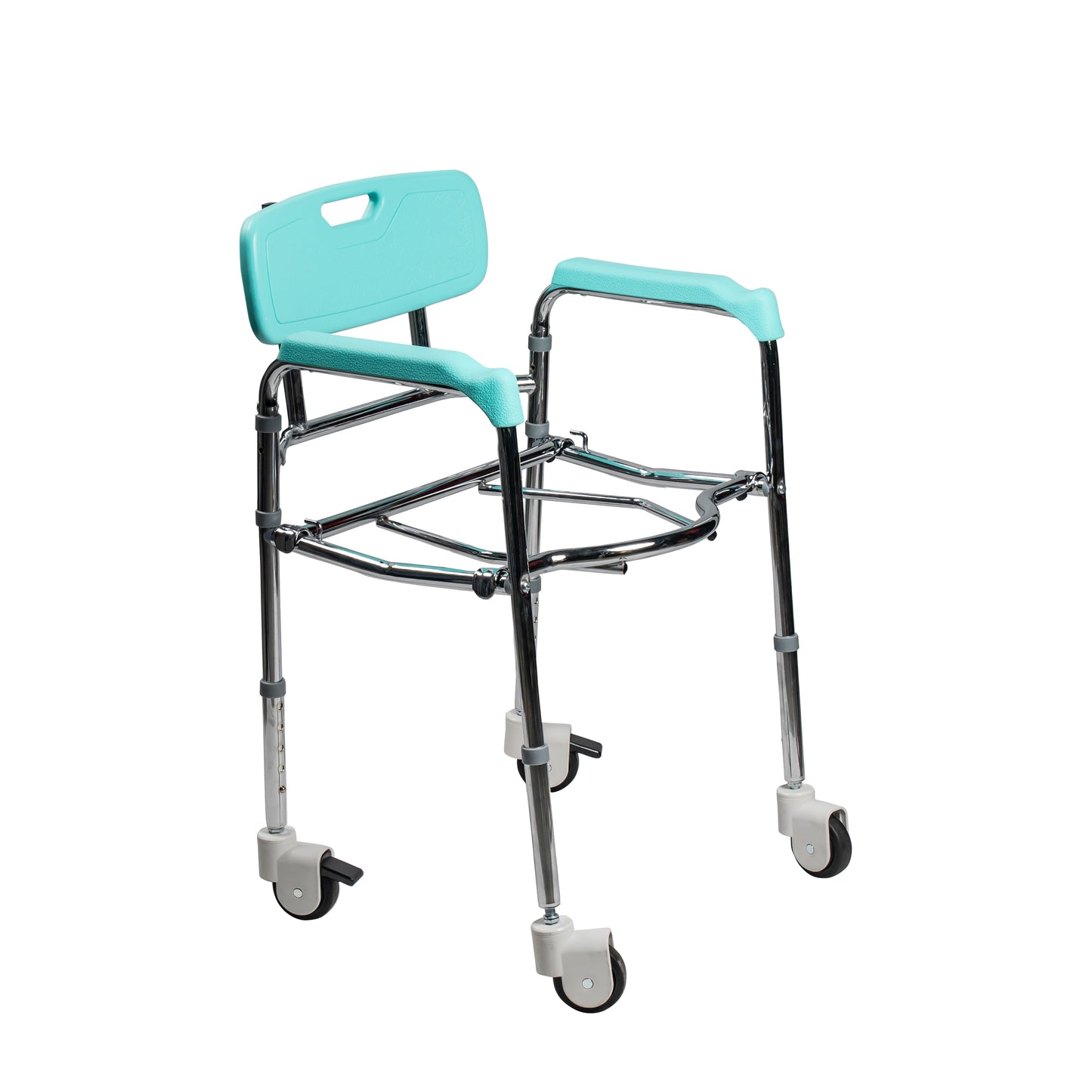 ARREX VP120 PREMIUM COMMODE WHEELCHAIR: HEIGHT ADJUSTABLE, REAR SOLID-CASTOR WITH BRAKES, ATTACHED POT, ENHANCED MOBILITY, SAFETY