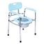 ARREX VP130 COMMODE CHAIR: CHROMED STEEL, FOLDABLE, HEIGHT ADJUSTABLE, ATTACHED POT, SAFE AND SECURE