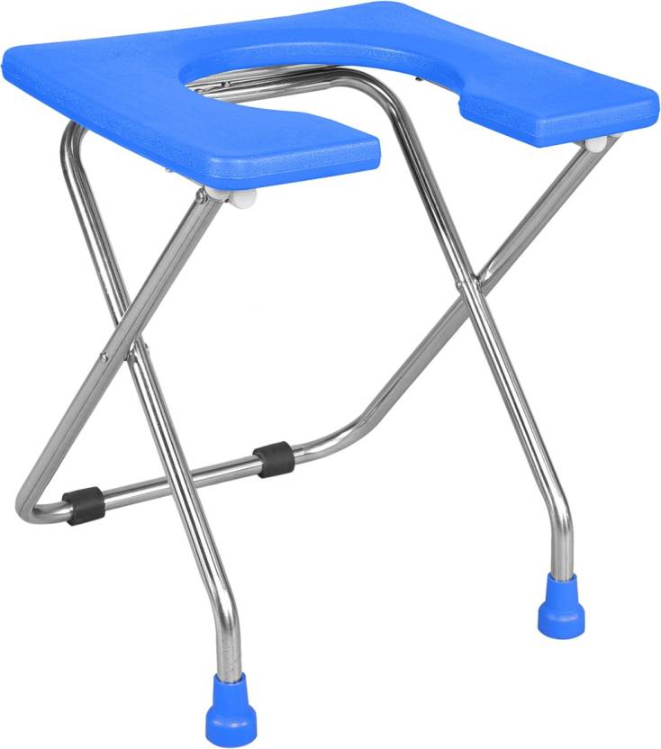 EASY MOVE STAINLESS STEEL SQUARE COMMODE STOOL